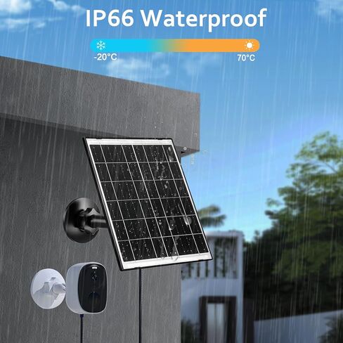 Zivif 10W Solar Panel for Security Camera, Solar Charger Compatible with Battery-Powered Cameras, USB-C, Micro USB & DC 5.5x2.1mm Ports, IP66 Waterproof, 360° Adjustable Mount, 7.2FT Cable in Saudi Arabia