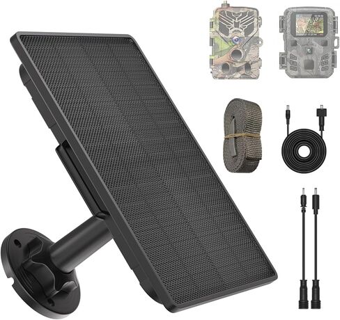 Trail Camera Solar Panel - 6000mAh Built-in Battery, Waterproof Solar Charger Kit with Multiple DC Connectors, Compatible with Tactacam Reveal Cameras in Saudi Arabia