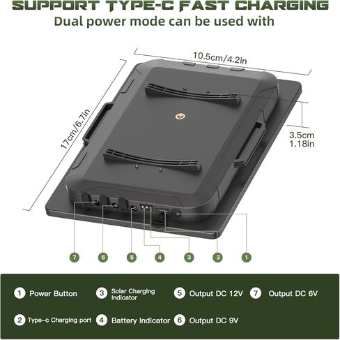 Trail Camera Solar Panel - 6000mAh Built-in Battery, Waterproof Solar Charger Kit with Multiple DC Connectors, Compatible with Tactacam Reveal Cameras in Saudi Arabia