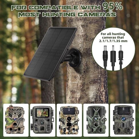 Trail Camera Solar Panel - 6000mAh Built-in Battery, Waterproof Solar Charger Kit with Multiple DC Connectors, Compatible with Tactacam Reveal Cameras in Saudi Arabia