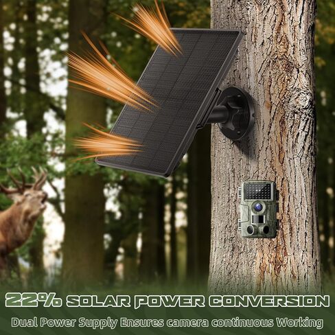 Trail Camera Solar Panel - 6000mAh Built-in Battery, Waterproof Solar Charger Kit with Multiple DC Connectors, Compatible with Tactacam Reveal Cameras in Saudi Arabia