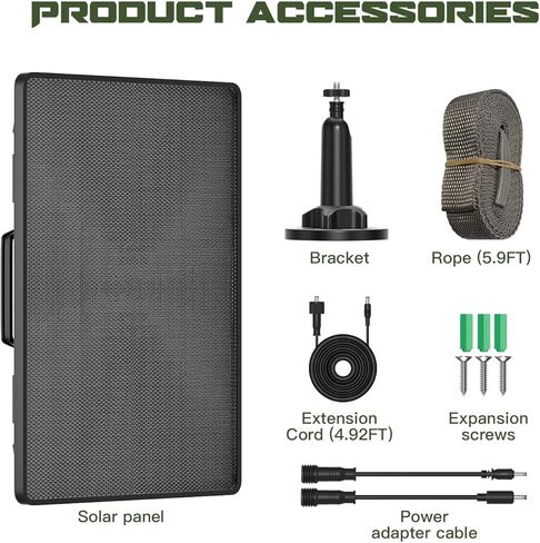Trail Camera Solar Panel - 6000mAh Built-in Battery, Waterproof Solar Charger Kit with Multiple DC Connectors, Compatible with Tactacam Reveal Cameras in Saudi Arabia