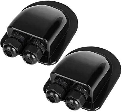 Restmo 2 Pack of IP68 Waterproof Solar Cable Entry Gland, Weather Resistant Dual Cable Entry Housing for Solar Panels of RV, Caravan, Marine, Boat, Cabin, Black in Saudi Arabia