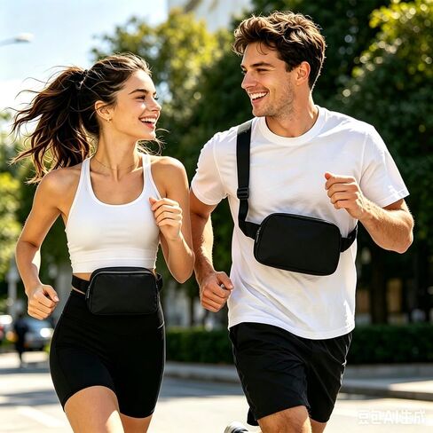Mini Belt Bag Black Fanny Pack for Women Men Fashionable Small Waist Pack Crossbody Bag for Running,Hiking,Jogging,Cycling (Black fanny bag) in Saudi Arabia