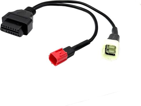 1 Pcs 6 Pin to 16Pin OBD Diagnostic Cable, 2 in 1 Motorcycle OBD Scanner Adapter Cable Compatible with Euro5 Guzzi Kawasaki Suzuki Yamaha Piaggio Vespa Honda KTM Ducati Motobike in Kuwait