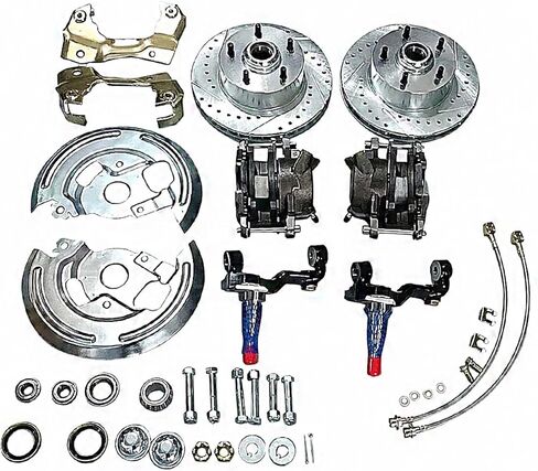 مجموعة تحويل فرامل القرص الأمامي BST BSSP 11، Std Rtr، فرجار رمادي لـ 1964-1974 GM A/F/X Camaro، Chevelle، Nova، طقم فرامل قرص الجسم، دوارات قياسية، نمط مسمار 5 على 4.75 بوصة in Kuwait