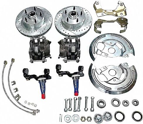 مجموعة تحويل فرامل القرص الأمامي BST BSSP 11، Std Rtr، فرجار رمادي لـ 1964-1974 GM A/F/X Camaro، Chevelle، Nova، طقم فرامل قرص الجسم، دوارات قياسية، نمط مسمار 5 على 4.75 بوصة in Kuwait