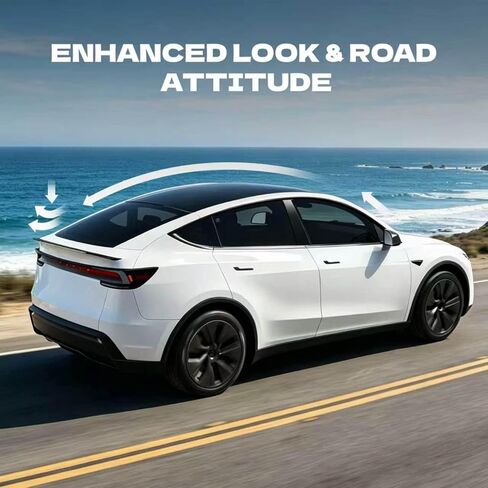 سبويلر لسيارة Tesla Model Y Juniper 2025-2026، جناح خلفي متوافق مع 2025 2026 Tesla Model Y، جناح صندوق السيارة بنمط OEM، ترقية المظهر الرياضي، أسود لامع in Kuwait