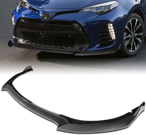 EPARTS ABS البلاستيك 3PCS GT-Style الجبهة الوفير الشفاه الفاصل طقم الجسم حماية تقليم متوافق مع 2017 2018 2019 تويوتا كورولا SE XSE 4DR سيدان (مطلية باللون الأسود) in Kuwait