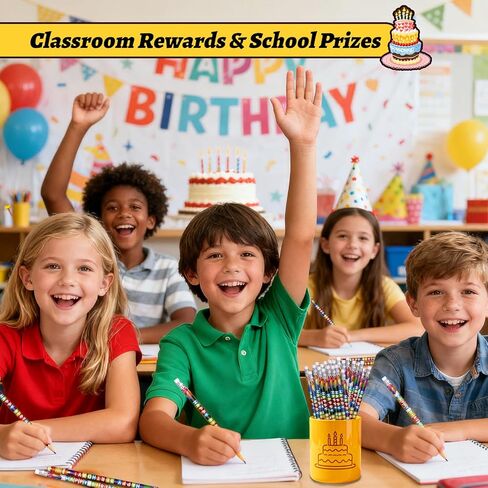 Birthday Pencils for Students Happy Birthday Pencil Bulk Colorful Wood Pencils Teacher Classroom Birthday Gifts Party Supplies (60) in Saudi Arabia