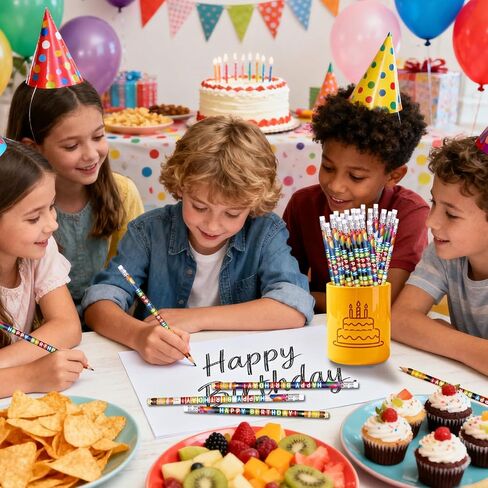 Birthday Pencils for Students Happy Birthday Pencil Bulk Colorful Wood Pencils Teacher Classroom Birthday Gifts Party Supplies (60) in Saudi Arabia