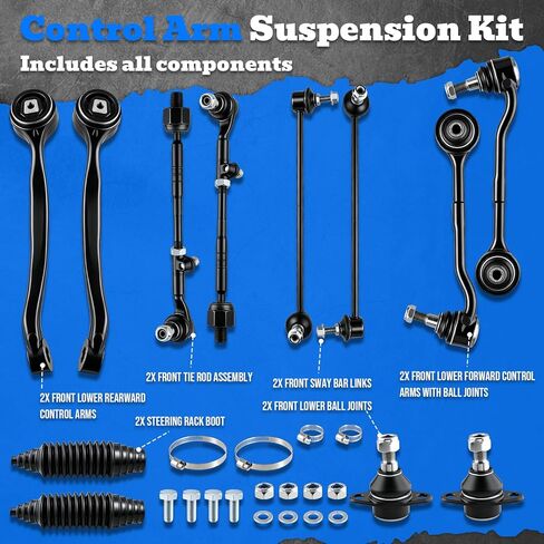 AUTOKAY Set of 12 Front Lower Control Arm Suspension Kit fit for BMW 3 Series 325xi 330xi 328xi 330Xi 335xi 328i xDrive 335i xDrive and X1 xDrive35i xDrive28i w/Ball Joint RE# CMS101105 CMS101106 in Saudi Arabia