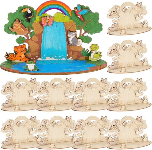 DoubleFill 12 مجموعة 2026 Vbs الحرف اليدوية للفصول الدراسية DIY الزمرد الصليب تحت عنوان الحرفية مجموعات حيوانات المزرعة القواطع الخشبية عدة البلد الحيوان متعدد الطبقات الحرف اليدوية لمدرسة الأحد الكنيسة الكتاب المقدس ديكور in Kuwait