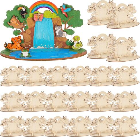 DoubleFill 12 مجموعة 2026 Vbs الحرف اليدوية للفصول الدراسية DIY الزمرد الصليب تحت عنوان الحرفية مجموعات حيوانات المزرعة القواطع الخشبية عدة البلد الحيوان متعدد الطبقات الحرف اليدوية لمدرسة الأحد الكنيسة الكتاب المقدس ديكور in Kuwait