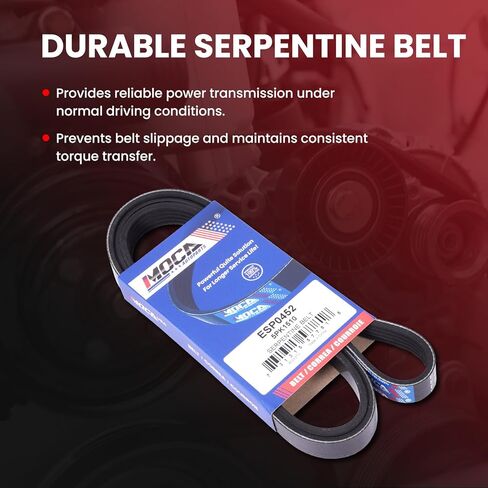 MOCA 5PK1510 Serpentine Belt Fits For Infiniti 2019-2018 QX30 L4-2.0L, 2017 QX30 L4-2.0L, For Mercedes-Benz 20-19 A220 L4-2.0L, 20-14 CLA250 L4-2.0L, 19-14 CLA45 AMG L4-2.0L, 20-15 GLA250 L4-2.0L in Kuwait