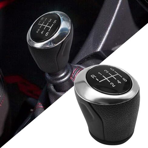 QianBao 6-Speed Shift Knob Compatible with Chevrolet Aveo Sonic T300 2012-2017 ABS Manual Gear Shift Lever Knob Head Car Interior Accessories Black Silver in Kuwait