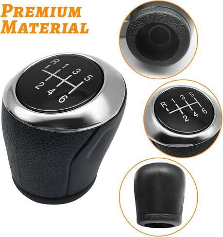 QianBao 6-Speed Shift Knob Compatible with Chevrolet Aveo Sonic T300 2012-2017 ABS Manual Gear Shift Lever Knob Head Car Interior Accessories Black Silver in Kuwait