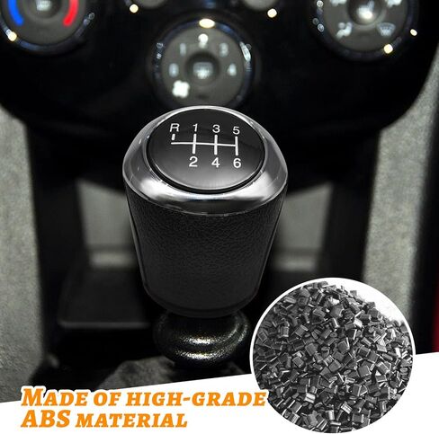QianBao 6-Speed Shift Knob Compatible with Chevrolet Aveo Sonic T300 2012-2017 ABS Manual Gear Shift Lever Knob Head Car Interior Accessories Black Silver in Kuwait