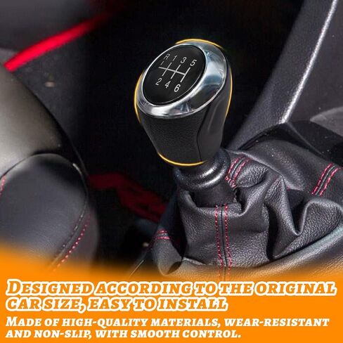 QianBao 6-Speed Shift Knob Compatible with Chevrolet Aveo Sonic T300 2012-2017 ABS Manual Gear Shift Lever Knob Head Car Interior Accessories Black Silver in Kuwait