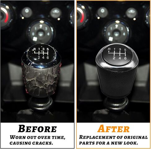 QianBao 6-Speed Shift Knob Compatible with Chevrolet Aveo Sonic T300 2012-2017 ABS Manual Gear Shift Lever Knob Head Car Interior Accessories Black Silver in Kuwait
