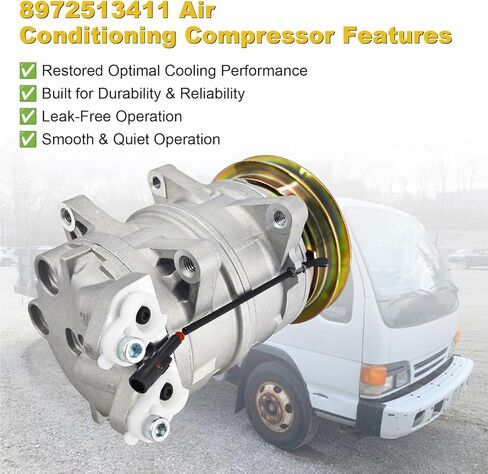 AC Compressor Compatible with Isuzu NPR NPR-HD NQR 4.8L L4 2001-2004, 8972513411 940-5218 506211-7770 506011-9611 506011-9610 8972513410 in Saudi Arabia