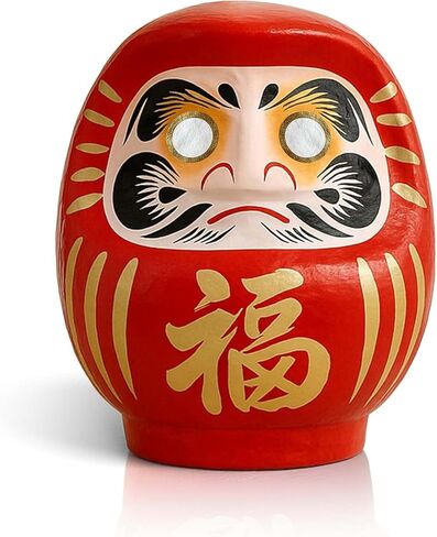 Daruma Doll Handmade in Japan – Authentic Red 3.5 inch Traditional Japanese Takasaki Good Luck Goal Setting Doll for Success, Motivation & Zen Decor – Unique Meaningful Gift Ornament Charm – Size 1 in Saudi Arabia