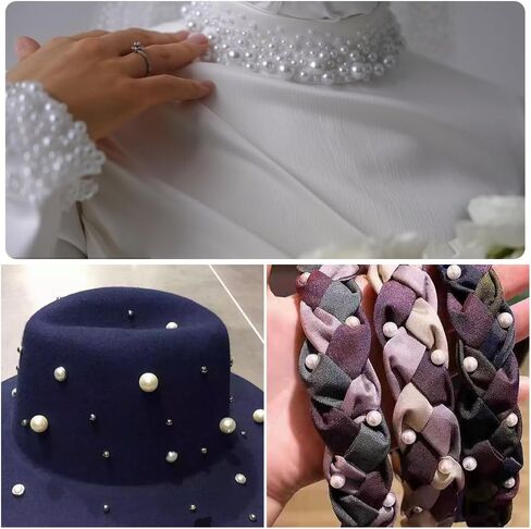 1 Box 2400PCS 5 Sizes Pearl Setting Machine Accessories Bead Kit with Rivets Studs Button Replenishment White Plastic Round Pearls No Hole Beads for Jewelry Making Decoration DIY Crafts in Saudi Arabia