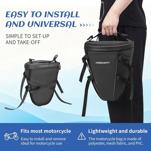 MRSXXNTY Motorcycle Tail Bag Saddle Bags Motorcycles Motorcycle Accessories Gear for Men Tapered Rear Seat Bag Waterproof & Expandable Suitable for Outdoor Cycling and Daily Commuting in Saudi Arabia