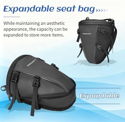 MRSXXNTY Motorcycle Tail Bag Saddle Bags Motorcycles Motorcycle Accessories Gear for Men Tapered Rear Seat Bag Waterproof & Expandable Suitable for Outdoor Cycling and Daily Commuting in Saudi Arabia