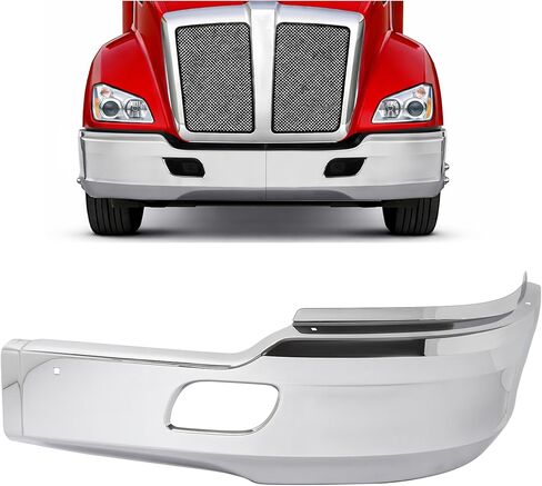 ALMULOO Front Bumper Corner Compatible with 2013-2021 Kenworth T680 with Bracket Replace for KEN08-0001CH-L Steel Chrome- Left Side in Kuwait