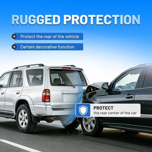 المصد الخلفي ALMULOO متوافق مع 1996-2002 Toyota 4Runner بدون حاجز مشاعل ممتص الصدمات استبدال شريط الوجه لـ TO1102219 5210535130 كروم فولاذي in Kuwait