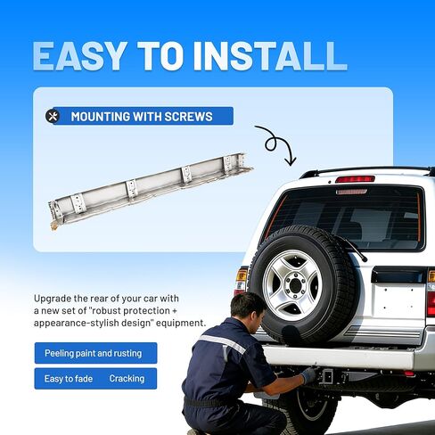 المصد الخلفي ALMULOO متوافق مع 1996-2002 Toyota 4Runner بدون حاجز مشاعل ممتص الصدمات استبدال شريط الوجه لـ TO1102219 5210535130 كروم فولاذي in Kuwait