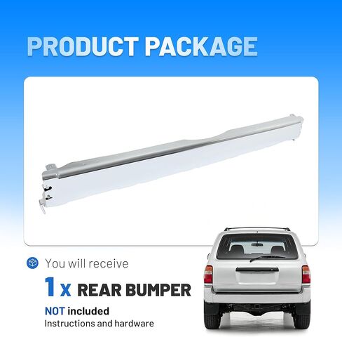 المصد الخلفي ALMULOO متوافق مع 1996-2002 Toyota 4Runner بدون حاجز مشاعل ممتص الصدمات استبدال شريط الوجه لـ TO1102219 5210535130 كروم فولاذي in Kuwait
