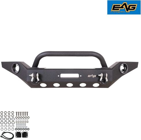 EAG Full Width Front Bumper with Fog Light Hole and Winch Plate Fit for 2020 2021 2022 Gladiator JT in Saudi Arabia