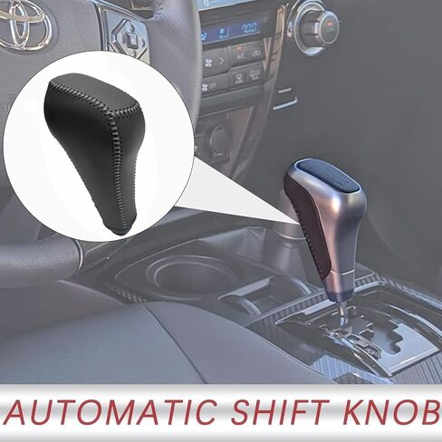 Custom Stitched Black Genuine Leather Gear Shift Knob Cover for Toyota 4Runner TRD Pro 2015-2024, Tundra 2015-2021, Sequoia TRD Pro 2018-2022 Interior Accessories in Saudi Arabia
