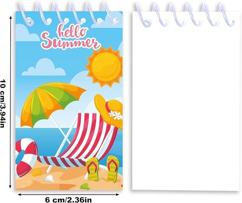 24 Pcs Mini Summer Spiral Notebook 3.9 x2.4 Inch Hawaiian Pool Watercolor Journal Lined Memo Pad Preppy Mini Top Spiral Notebook Office Supplies for Summer Beach Party Favors in Kuwait