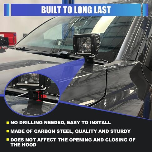 دعامات إضاءة خندق A-Pillar لسيارة Toyota Tacoma 2016-2026 / 2025-2026 4 عداء، دعامات تثبيت إضاءة LED متوافقة مع ملحقات Toyota Tacoma/4Runner (قطعتان) in Kuwait