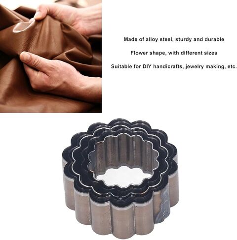 BusoTh Leather Punching Tool, 5PCS Alloy Steel Flower Shape Leather Cutting Die Set with Fine Processing, Leather Cutting Dies Set for DIY Art Handicrafts Layered FabricClay in Saudi Arabia