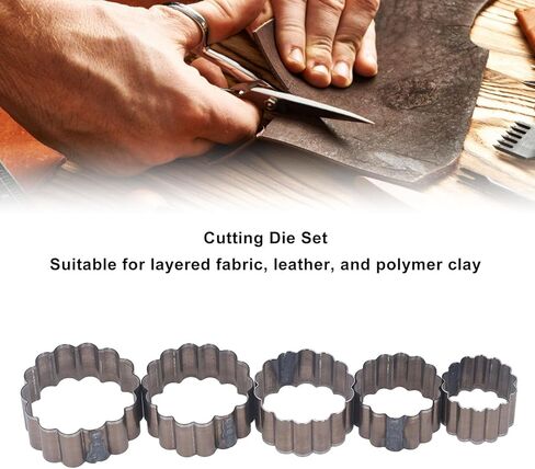 BusoTh Leather Punching Tool, 5PCS Alloy Steel Flower Shape Leather Cutting Die Set with Fine Processing, Leather Cutting Dies Set for DIY Art Handicrafts Layered FabricClay in Saudi Arabia