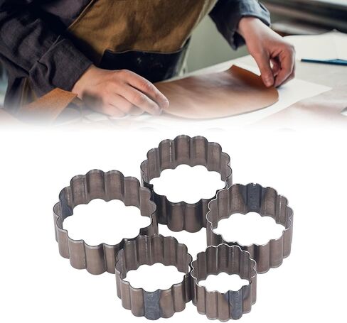 BusoTh Leather Punching Tool, 5PCS Alloy Steel Flower Shape Leather Cutting Die Set with Fine Processing, Leather Cutting Dies Set for DIY Art Handicrafts Layered FabricClay in Saudi Arabia