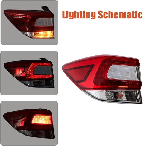 labwork Left Outer Rear Tail Light Replacement for Subaru Crosstrek 2018-2019 Subaru Impreza Hatchback Wagon 2017-2019 Rear Tail Lamp Assembly SU2804109 84201FL03A in Kuwait