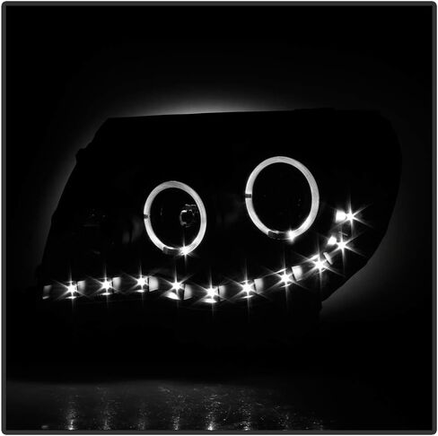 ACANII - For 2005-2011 Toyota Tacoma TRD أسود LED جهاز عرض هالو المصابيح الأمامية زوج مجموعة السائق + جانب الركاب in Kuwait