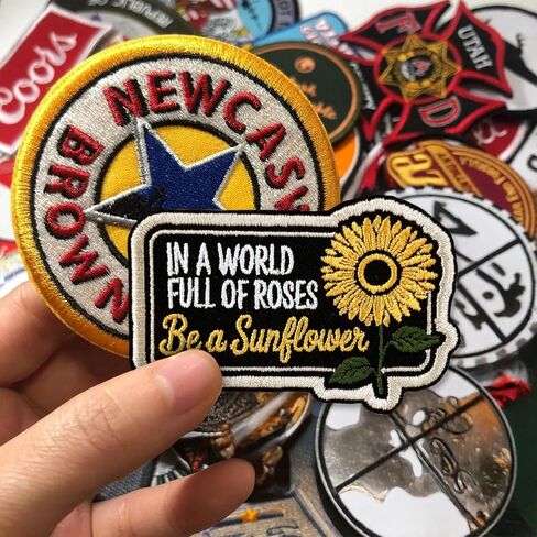 Be a Sunflower Patch 3 Inch Inspirational Sunflower Quote Embroidered Patches Sew On Iron On for Backpack, Jacket, Hat DIY Uniform Clothes Gift for Men Women Kid in Kuwait