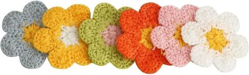 Flower Sew On Patches, Crochet Floral Applique, DIY Embellishments for Clothes Dress Jeans Jackets Hat Shoes Bags, 6 Colors, 6 Pieces in Saudi Arabia