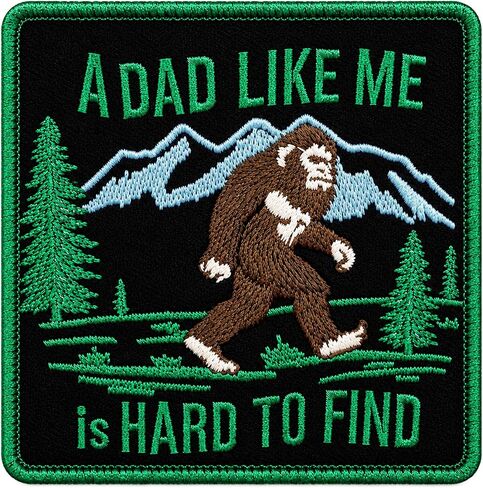 Fathers Day Dad Gifts - Embroidered Iron on Patches for Jackets Backpacks - Funny Bigfoot Sasquatch Appliques Gifts for Father - Decorative Outdoor Hiking Camping Sew on Badges in Saudi Arabia