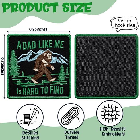 Fathers Day Dad Gifts - Embroidered Iron on Patches for Jackets Backpacks - Funny Bigfoot Sasquatch Appliques Gifts for Father - Decorative Outdoor Hiking Camping Sew on Badges in Saudi Arabia