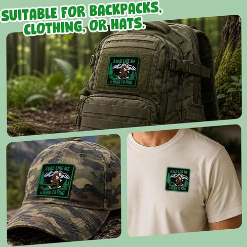 Fathers Day Dad Gifts - Embroidered Iron on Patches for Jackets Backpacks - Funny Bigfoot Sasquatch Appliques Gifts for Father - Decorative Outdoor Hiking Camping Sew on Badges in Saudi Arabia