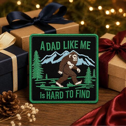 Fathers Day Dad Gifts - Embroidered Iron on Patches for Jackets Backpacks - Funny Bigfoot Sasquatch Appliques Gifts for Father - Decorative Outdoor Hiking Camping Sew on Badges in Saudi Arabia