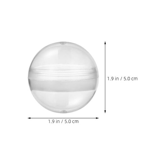 50Pcs Clear Plastic Gumball Capsules Machine, 2 Inch Round Toy Containers for Vending Machine, Easy-Open Egg SurpriseShells for DIY Crafts, Party Favors, Small Bead Storage Organizer in Kuwait