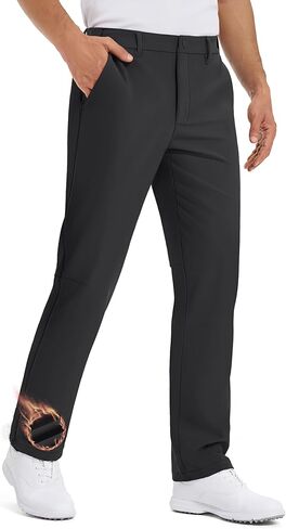 TACVASEN Winter Golf Pants for Men Fleece Lined Work Business Casual Dress Slacks Water Resistant Stretch Warm Trousers in Saudi Arabia